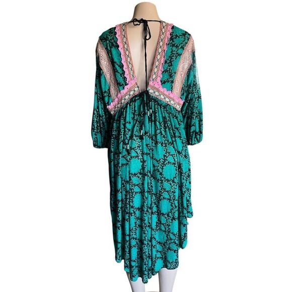 Free People Bohemian Green and Pink Dress - Picture 5 of 7
